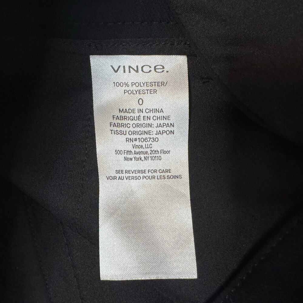 VINCE Relaxed Wide Leg Trousers in Black Size 0 Womens Polyester #V604021614 - Picture 4 of 7